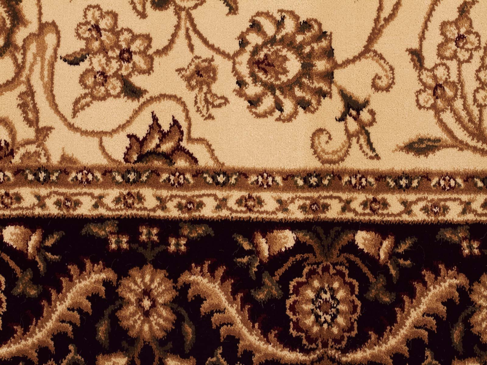 Medallion Rug Ivory with Black Border Runner - Floorsome - Traditional - SYD - 9 - IB - 300X80 - Traditional