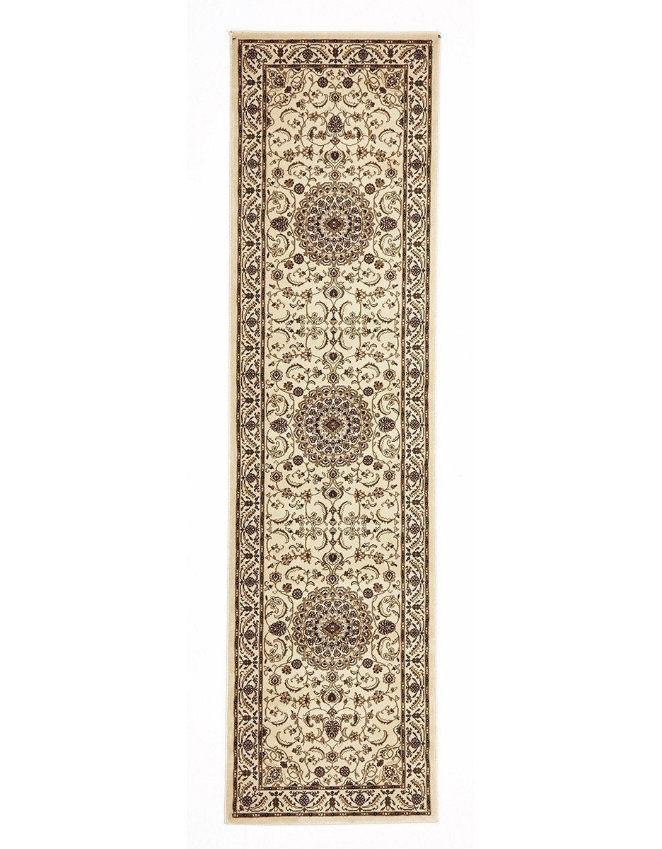 Medallion Rug Ivory with Ivory Border Runner - Floorsome - Traditional - SYD - 9 - II - 300X80 - Traditional