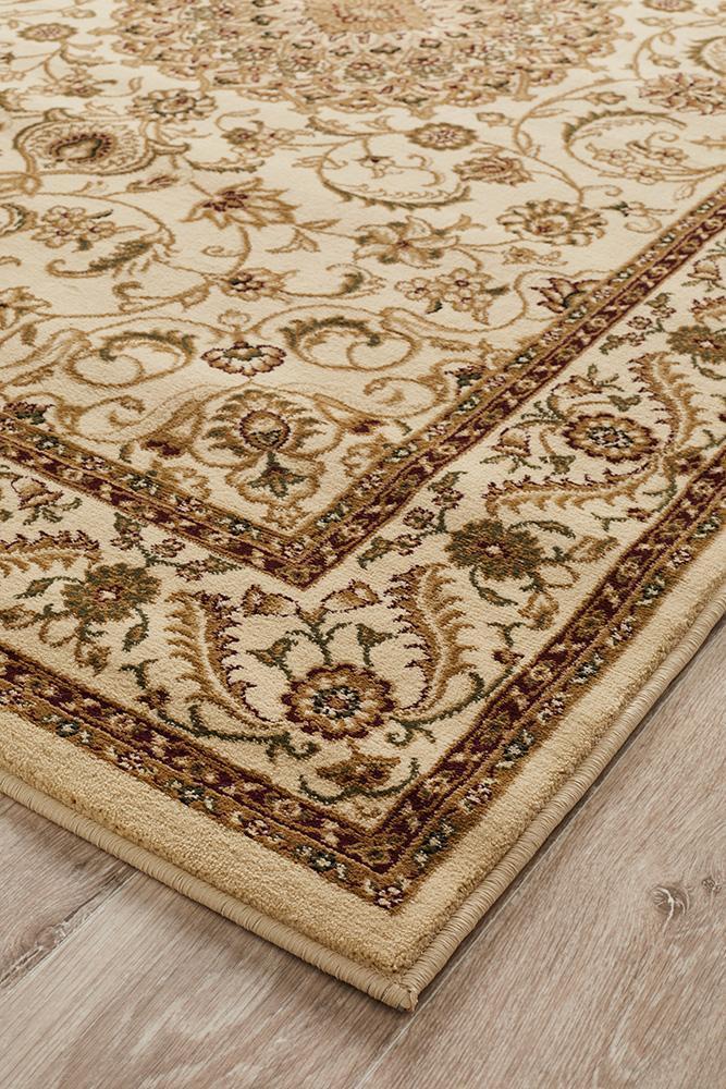 Medallion Rug Ivory with Ivory Border - Floorsome - Traditional - SYD - 9 - II - 150X80 - Traditional