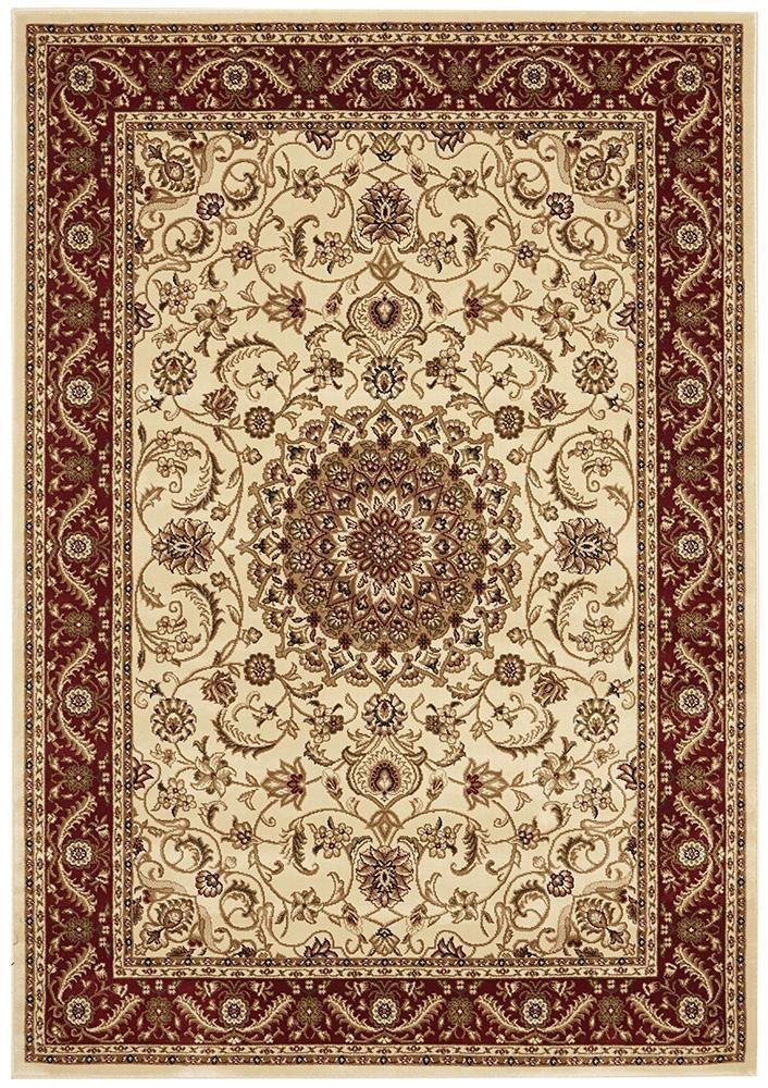 Medallion Rug Ivory with Red Border - Floorsome - Traditional - SYD - 9 - IR - 150X80 - Traditional