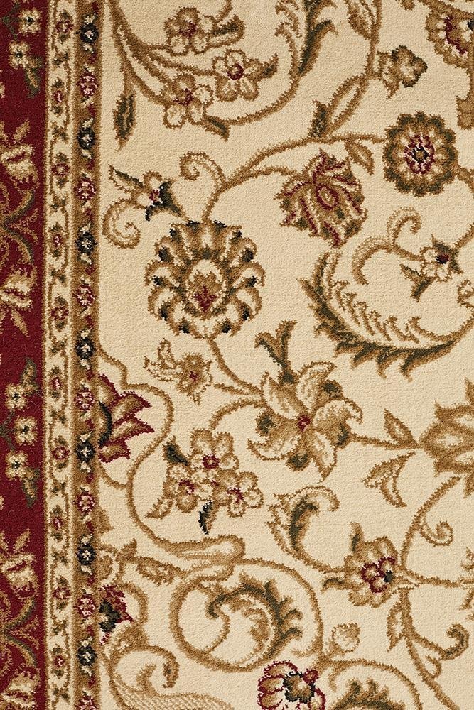 Medallion Rug Ivory with Red Border - Floorsome - Traditional - SYD - 9 - IR - 150X80 - Traditional