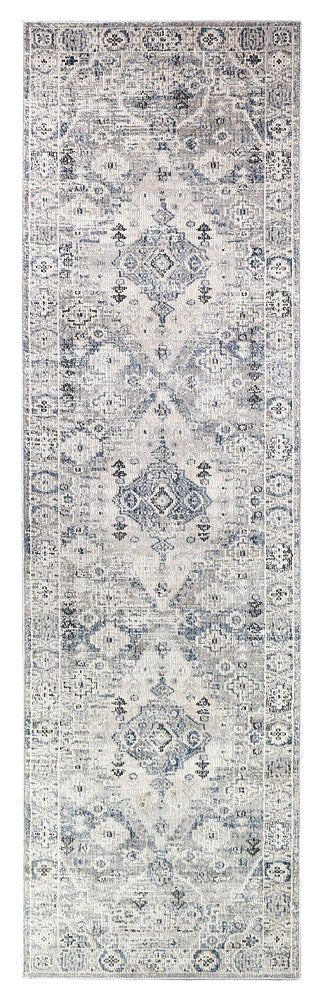 Medina Blue L.Grey Rug 0320C - Floorsome - MODERN - MARA - 0320C - D.BLUE - 80X300 - MODERN