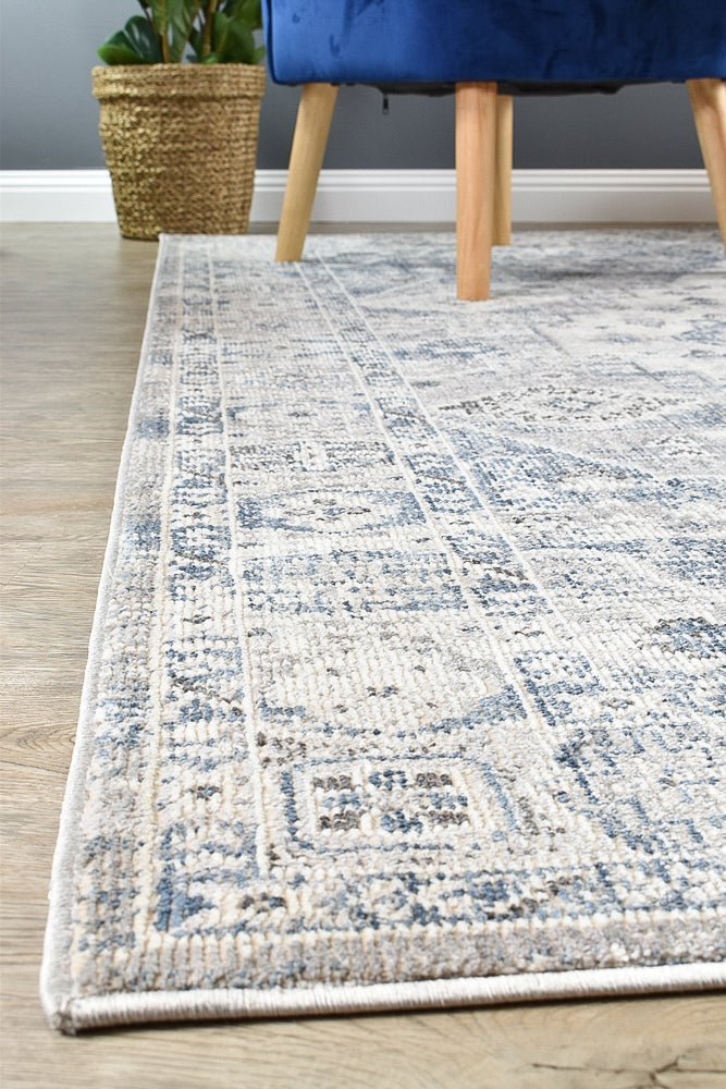 Medina Blue L.Grey Rug 0320C - Floorsome - MODERN - MARA - 0320C - D.BLUE - 80X300 - MODERN