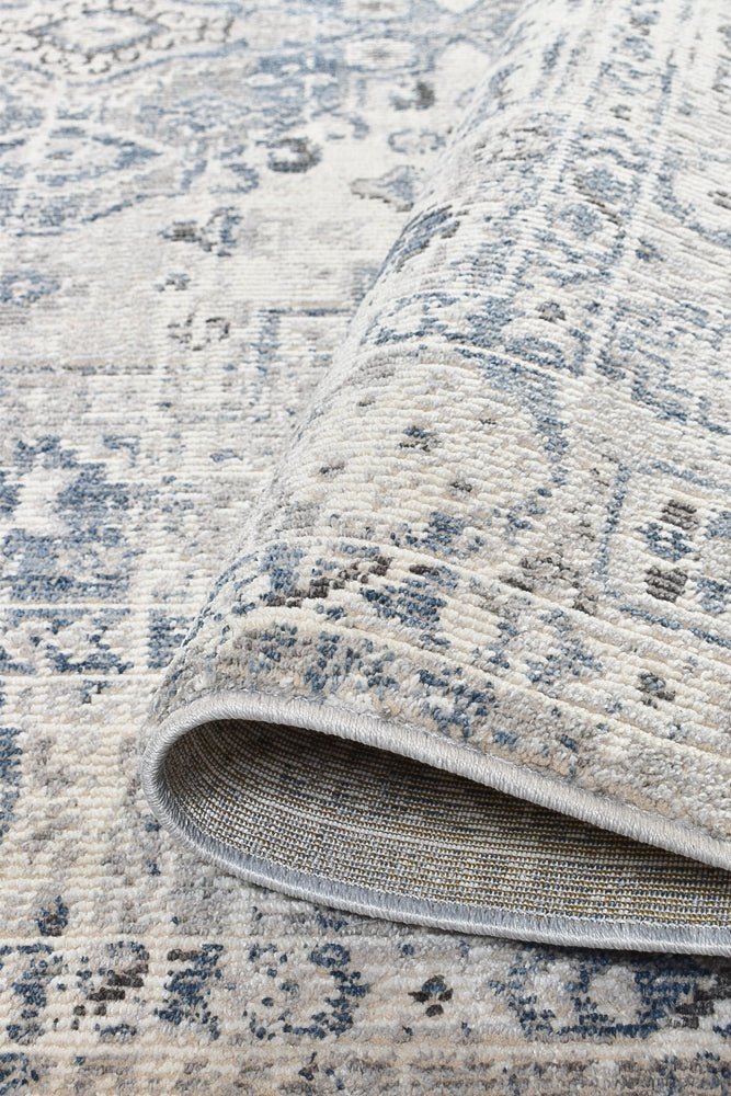 Medina Blue L.Grey Rug 0320C - Floorsome - MODERN - MARA - 0320C - D.BLUE - 80X300 - MODERN