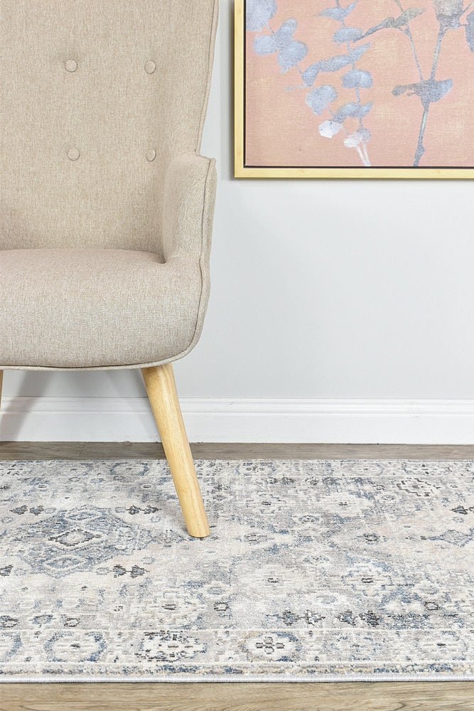 Medina Blue L.Grey Rug 0320C - Floorsome - MODERN - MARA - 0320C - D.BLUE - 80X300 - MODERN