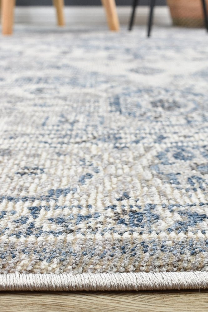 Medina Blue L.Grey Rug 0320C - Floorsome - MODERN - MARA - 0320C - D.BLUE - 80X300 - MODERN