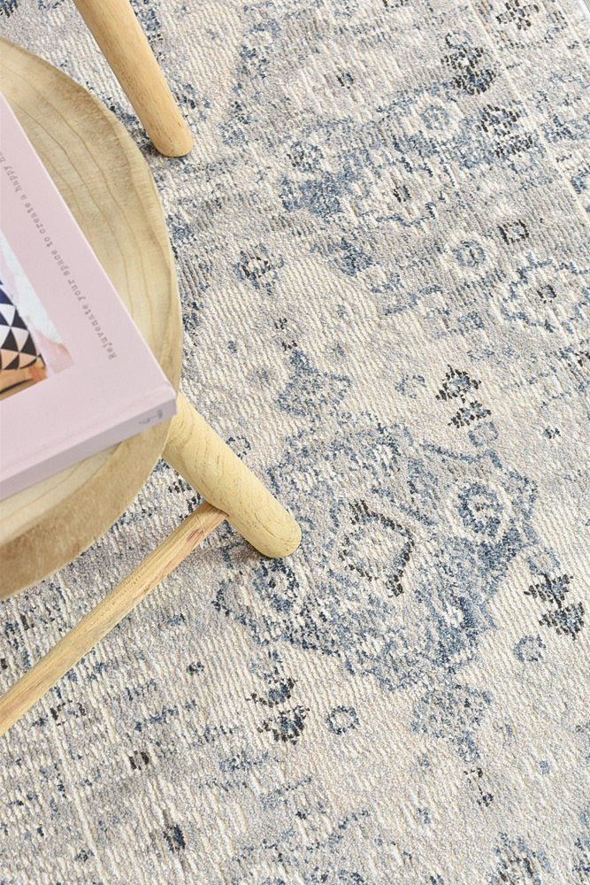 Medina Blue L.Grey Rug 0320C - Floorsome - MODERN - MARA - 0320C - D.BLUE - 80X300 - MODERN