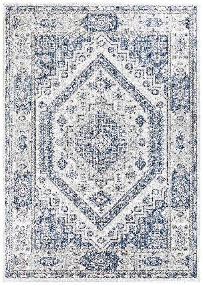 Medina Cream Blue Rug A161A - Floorsome - MODERN