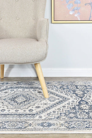 Medina Cream Blue Rug A161A - Floorsome - MODERN
