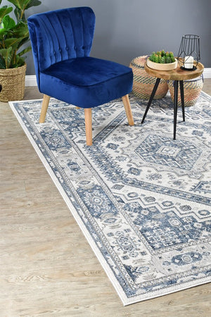 Medina Cream Blue Rug A161A - Floorsome - MODERN