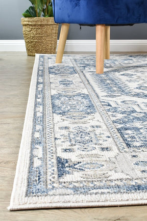 Medina Cream Blue Rug A161A - Floorsome - MODERN