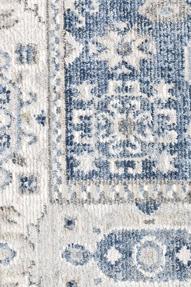 Medina Cream Blue Rug A161A - Floorsome - MODERN - MARA - A161A - CREAM - 80X300 - MODERN