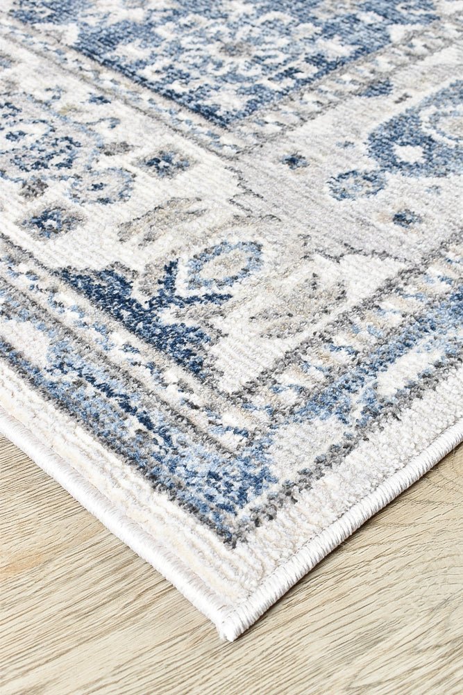 Medina Cream Blue Rug A161A - Floorsome - MODERN - MARA - A161A - CREAM - 80X300 - MODERN