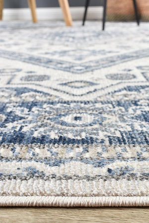 Medina Cream Blue Rug A161A - Floorsome - MODERN