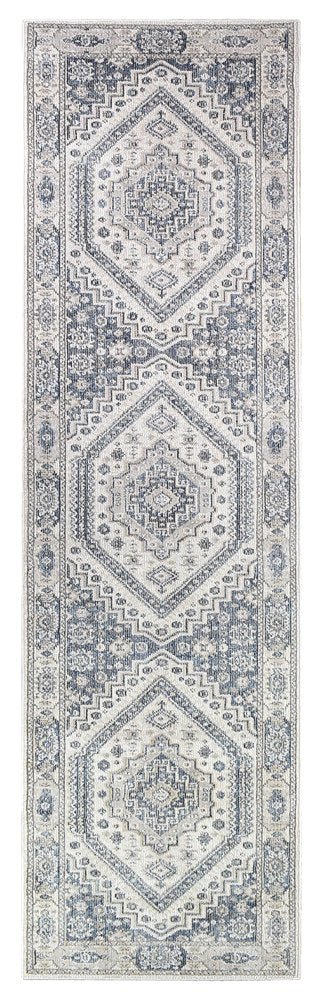 Medina Cream Blue Rug A161A - Floorsome - MODERN - MARA - A161A - CREAM - 80X300 - MODERN