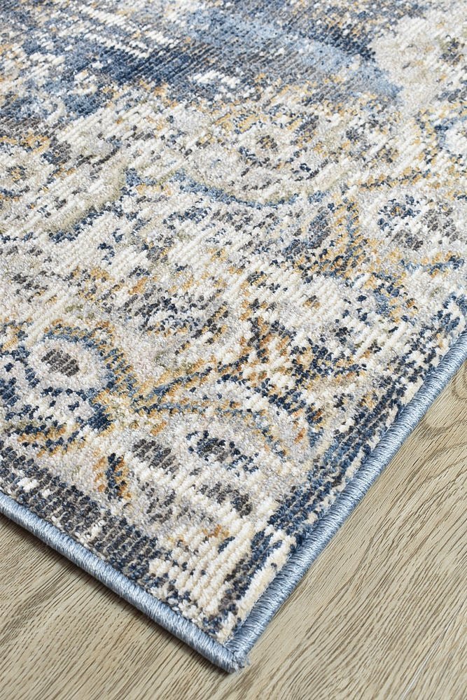 Medina Dark Blue Rug 0318A - Floorsome - MODERN - MARA - A318A - D.BLUE - 80X300 - MODERN