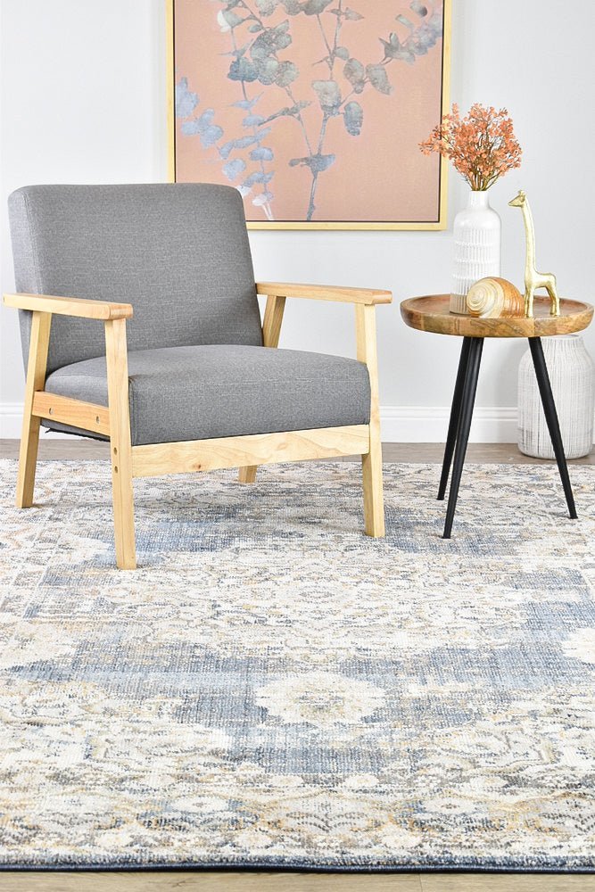 Medina Dark Blue Rug 0318A - Floorsome - MODERN - MARA - A318A - D.BLUE - 80X300 - MODERN