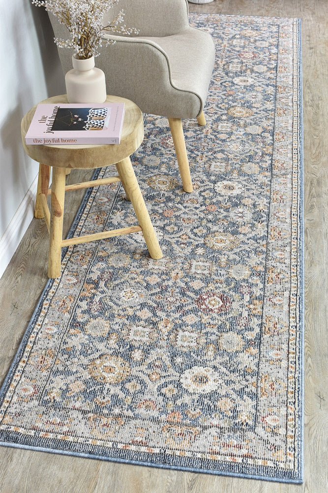 Medina Dark Blue Runner Rug A156A