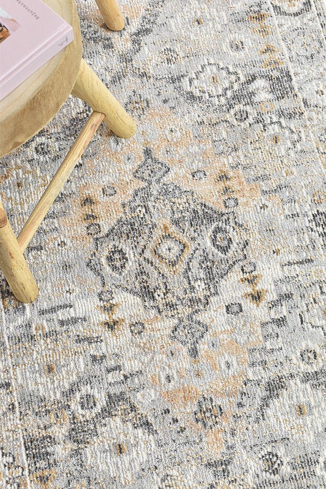 Medina Grey Mustard Runner Rug 0320C - Floorsome - RUNNER - MARA - 0320C - CREAM - 80X300 - RUNNER