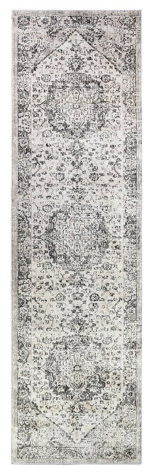 Medina Grey Runner Rug 0321B - Floorsome - RUNNER