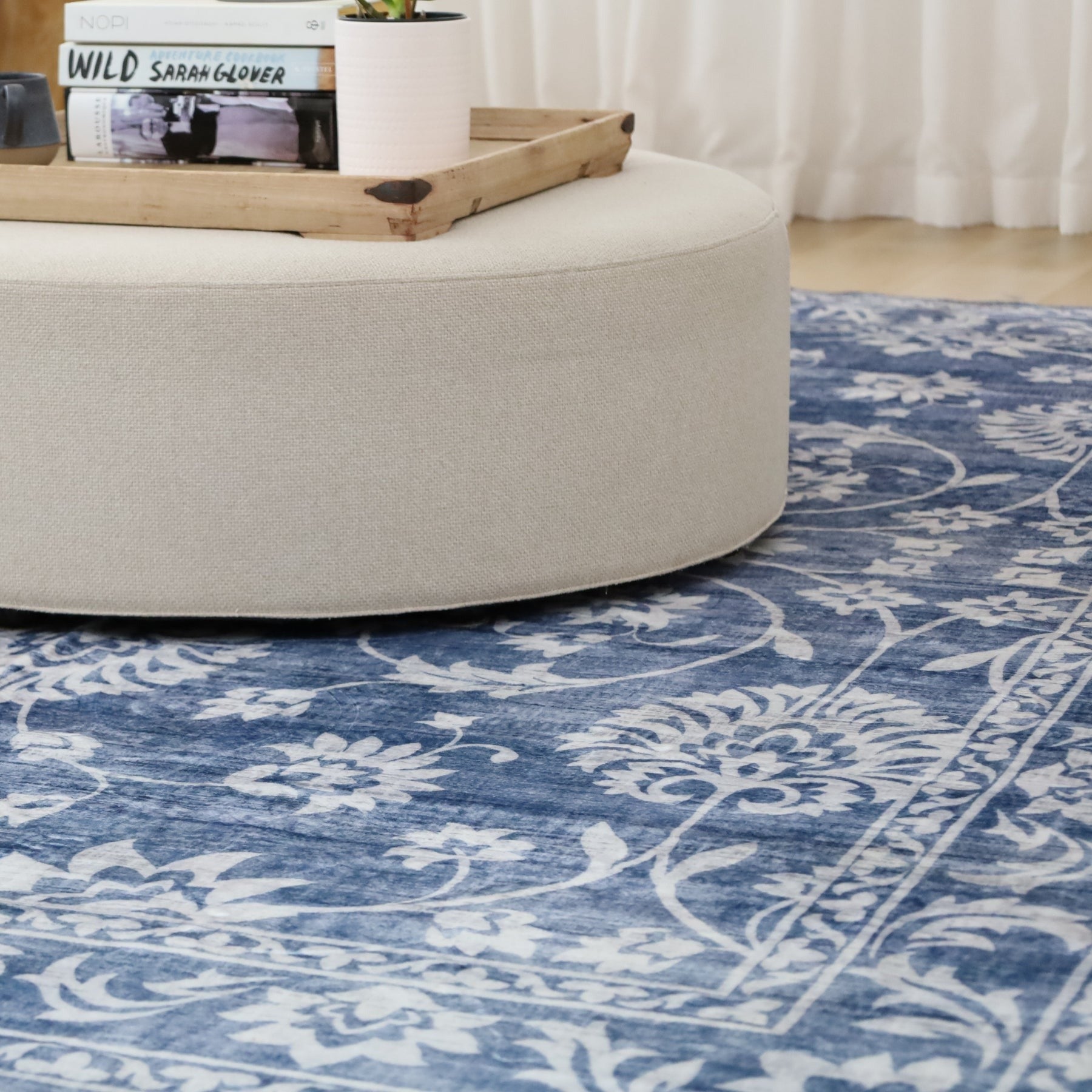 Megan Blue Machine Washable Carpet - Floorsome - Rugs - MWRMGNBLU090150 - Rugs