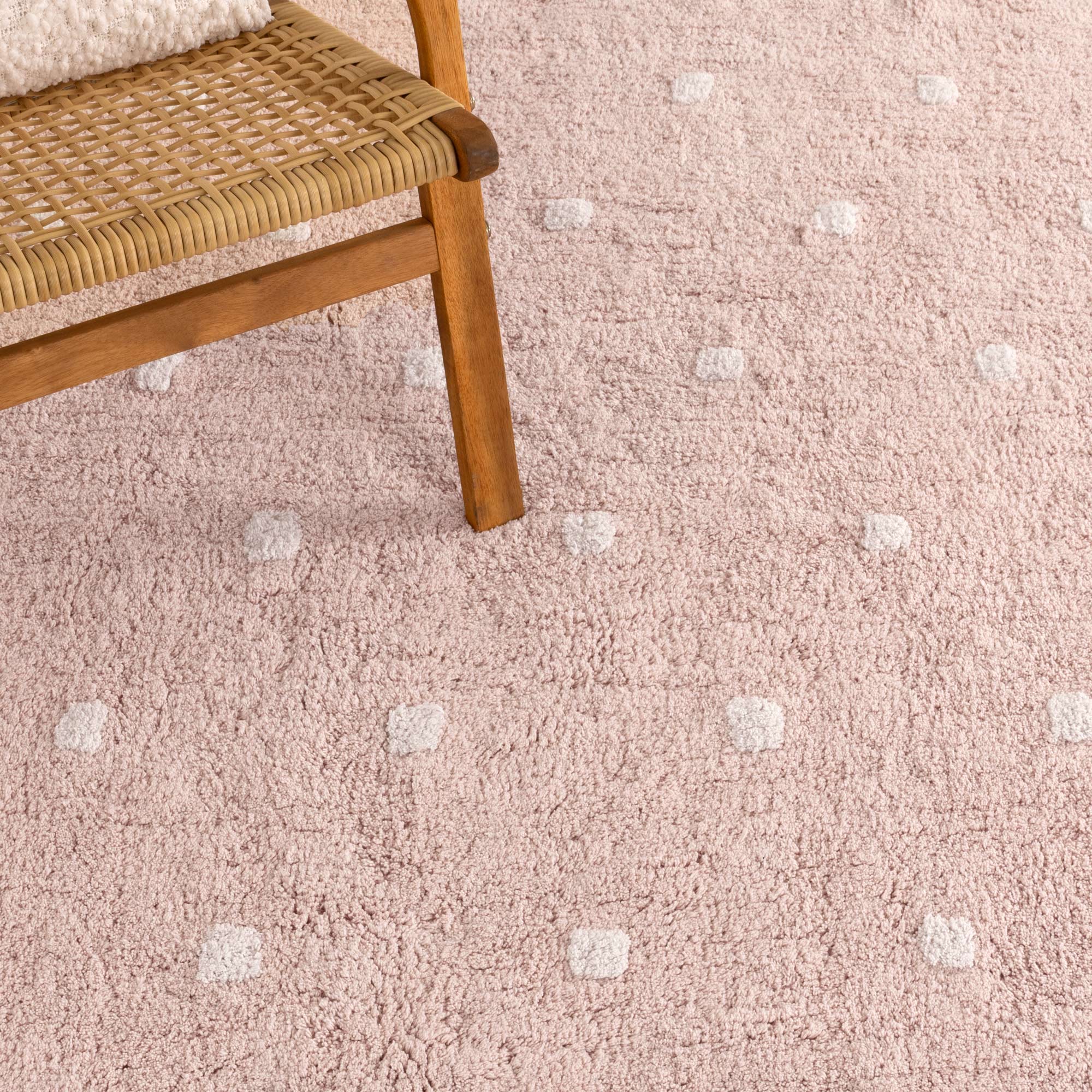 Mellow Rectangle Scalloped Kids Rug Blush Pink - Floorsome - Area Rug - MELL120PALE - Area Rug