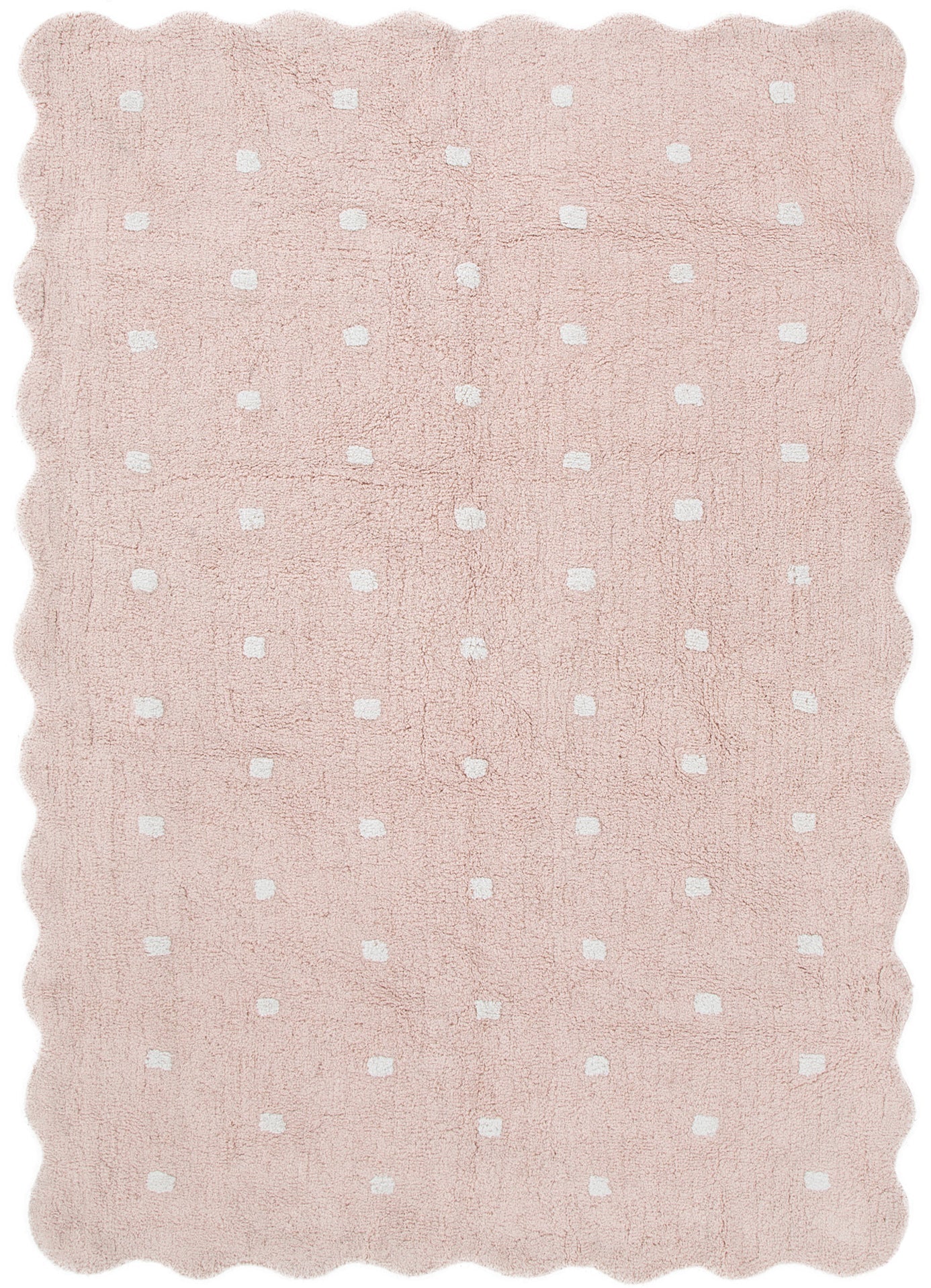 Mellow Rectangle Scalloped Kids Rug Blush Pink - Floorsome - Area Rug - MELL120PALE - Area Rug