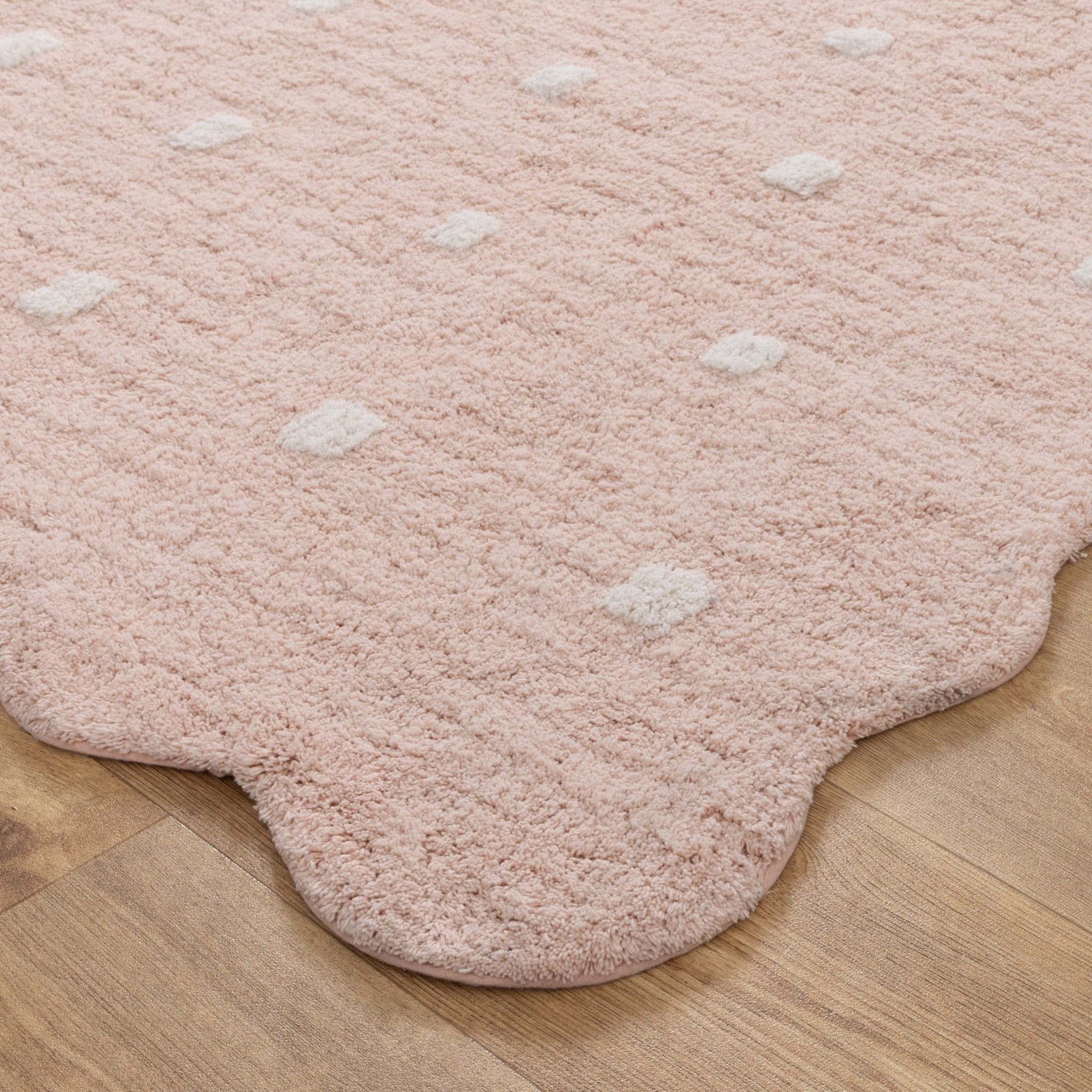 Mellow Rectangle Scalloped Kids Rug Blush Pink - Floorsome - Area Rug - MELL120PALE - Area Rug
