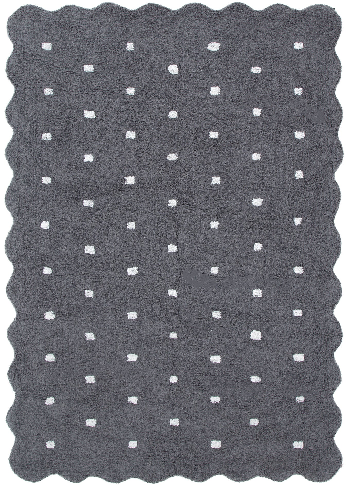Mellow Rectangle Scalloped Kids Rug Grey - Floorsome - Area Rug - MELL120GARG - Area Rug