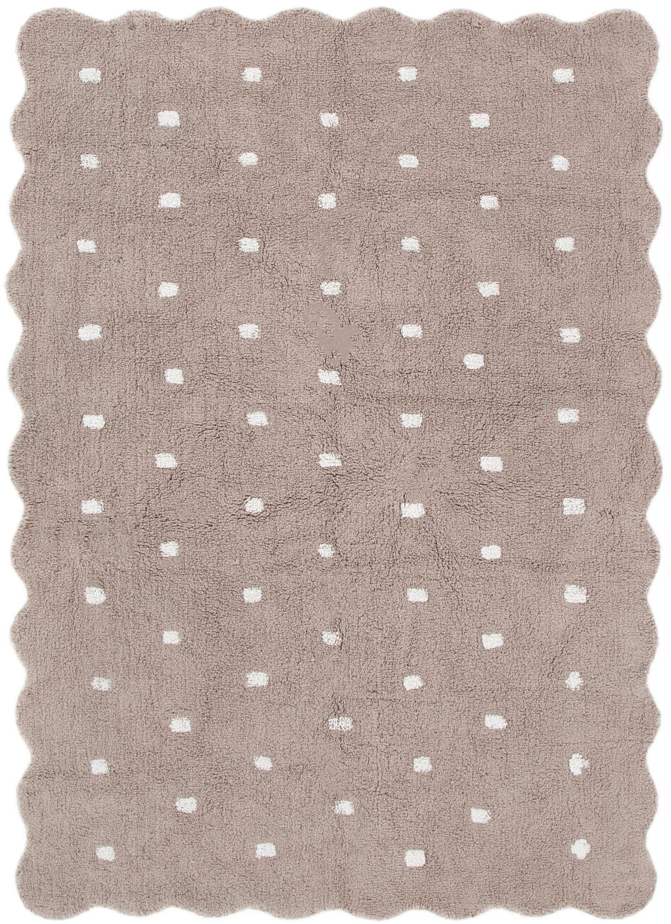 Mellow Rectangle Scalloped Kids Rug Mushroom Beige - Floorsome - Area Rug - MELL120MUSH - Area Rug