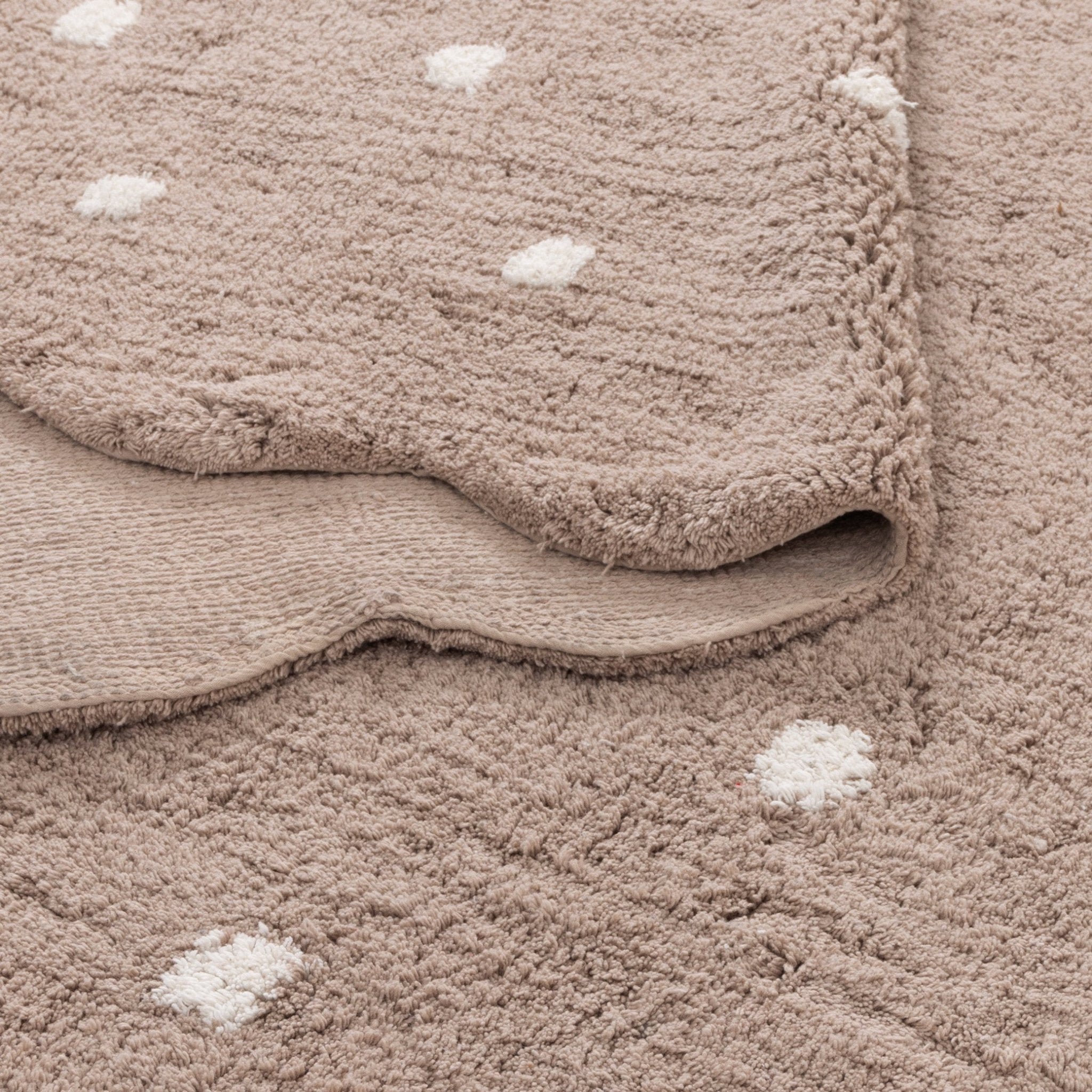 Mellow Rectangle Scalloped Kids Rug Mushroom Beige - Floorsome - Area Rug - MELL120MUSH - Area Rug