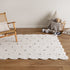 Mellow Rectangle Scalloped Kids Rug White & Multi - Floorsome - Area Rug - MELL120STAR - Area Rug