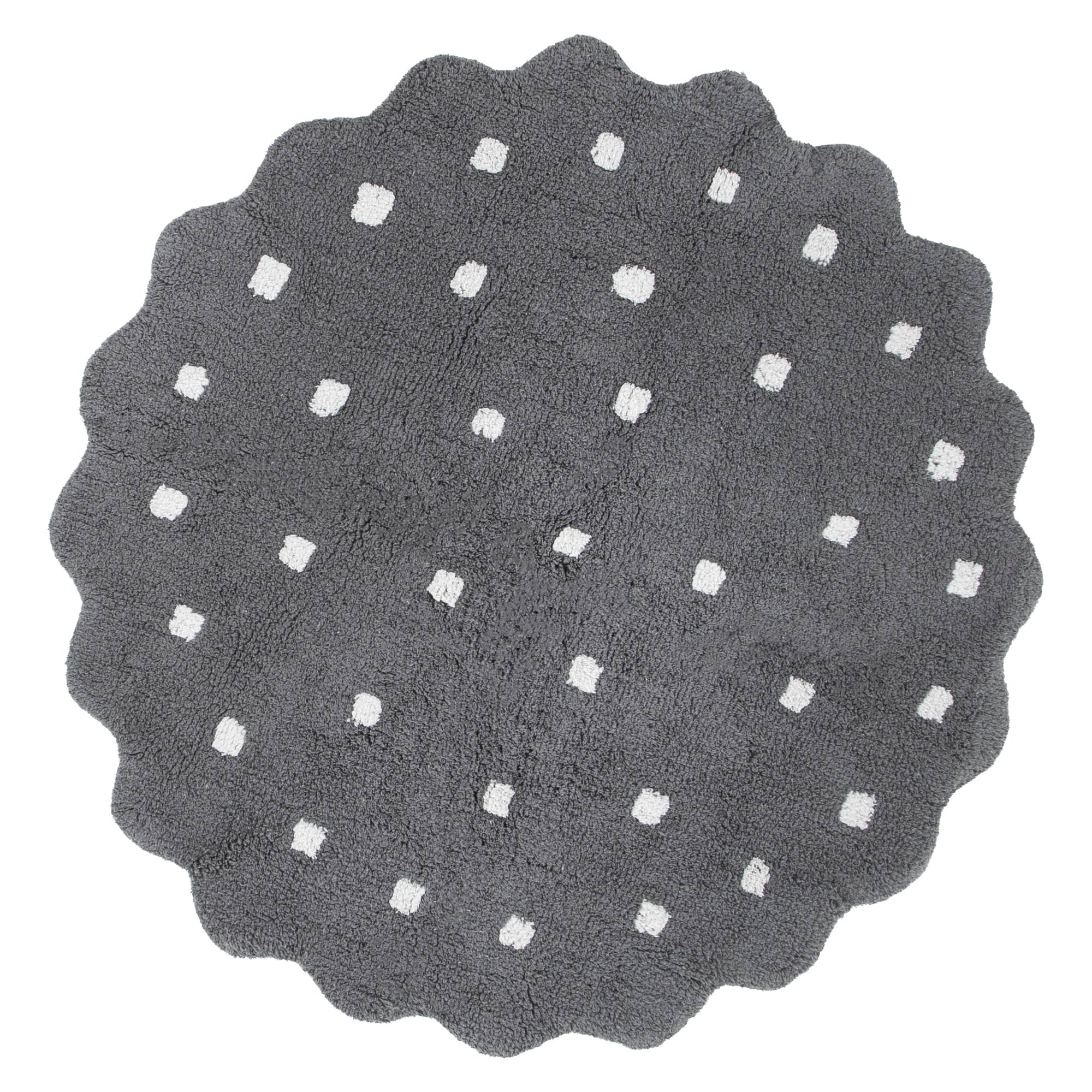Mellow Round Scalloped Kids Rug Grey - Floorsome - Area Rug - MELL12RGARG - Area Rug