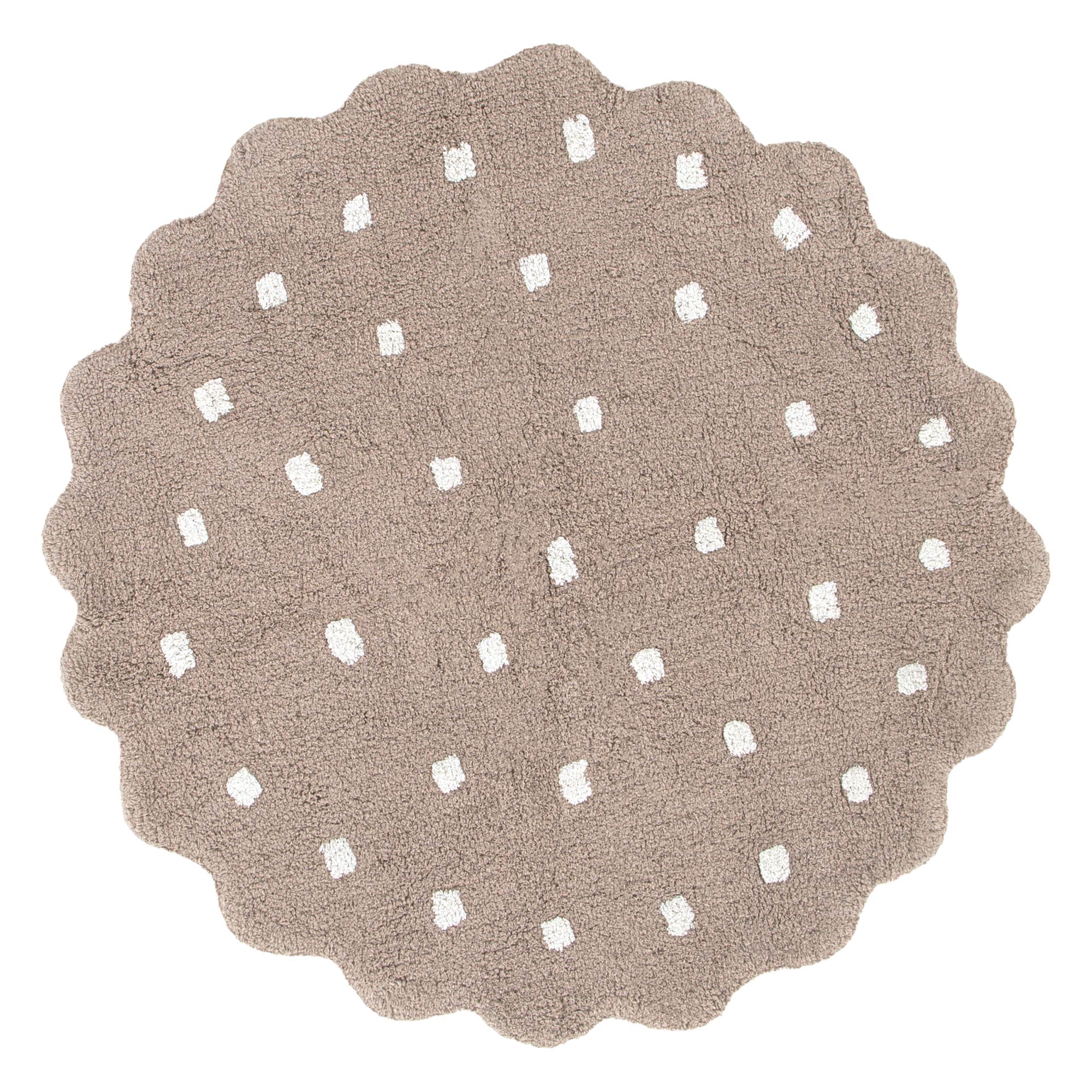 Mellow Round Scalloped Kids Rug Mushroom Beige - Floorsome - Area Rug - MELL12RMUSH - Area Rug