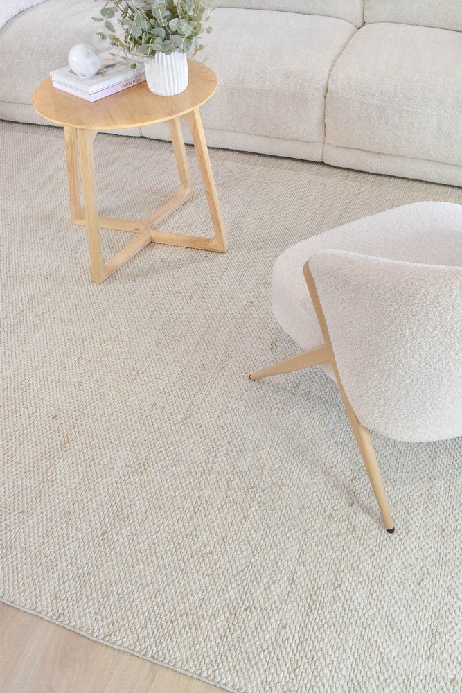 Mellura Earth Linen Wool Rug - Floorsome - TEXTURED - ALL - EARTH - LINEN - 155X225 - TEXTURED