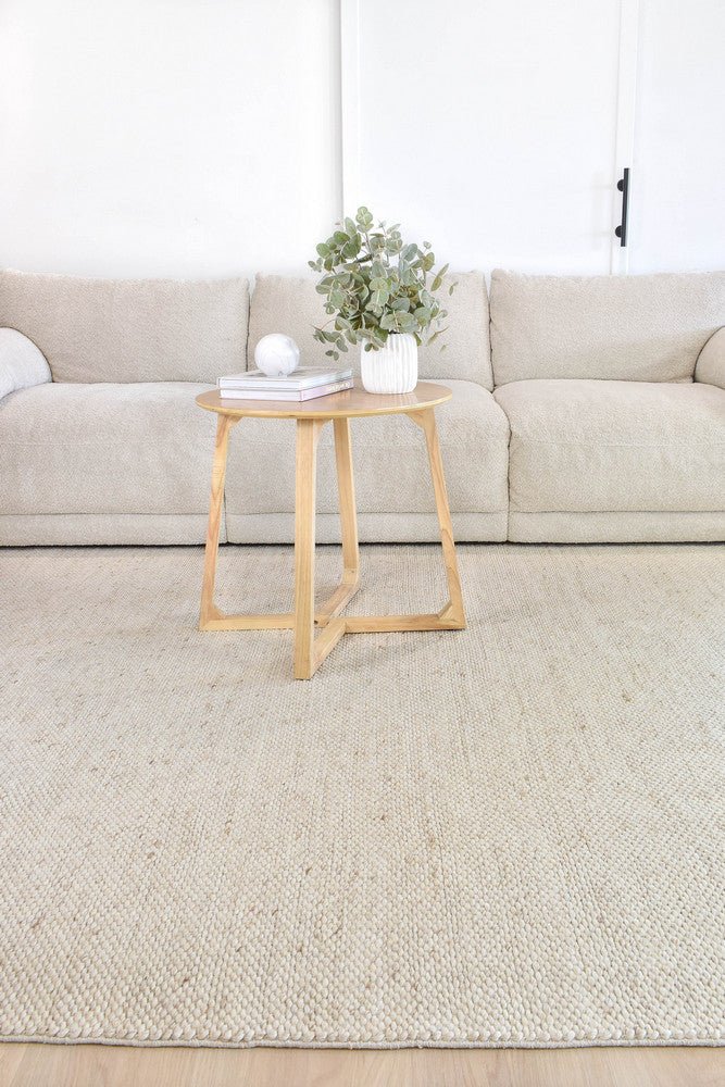 Mellura Earth Linen Wool Rug - Floorsome - TEXTURED - ALL - EARTH - LINEN - 155X225 - TEXTURED