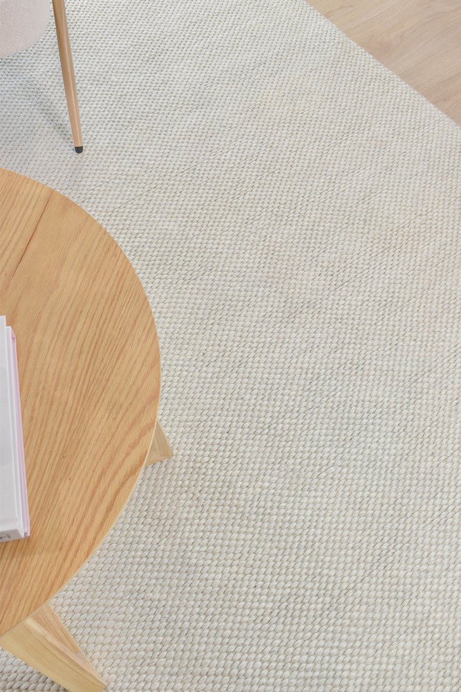 Mellura Pearl Wool Rug - Floorsome - TEXTURED - ALL - PEARL - 155X225 - TEXTURED