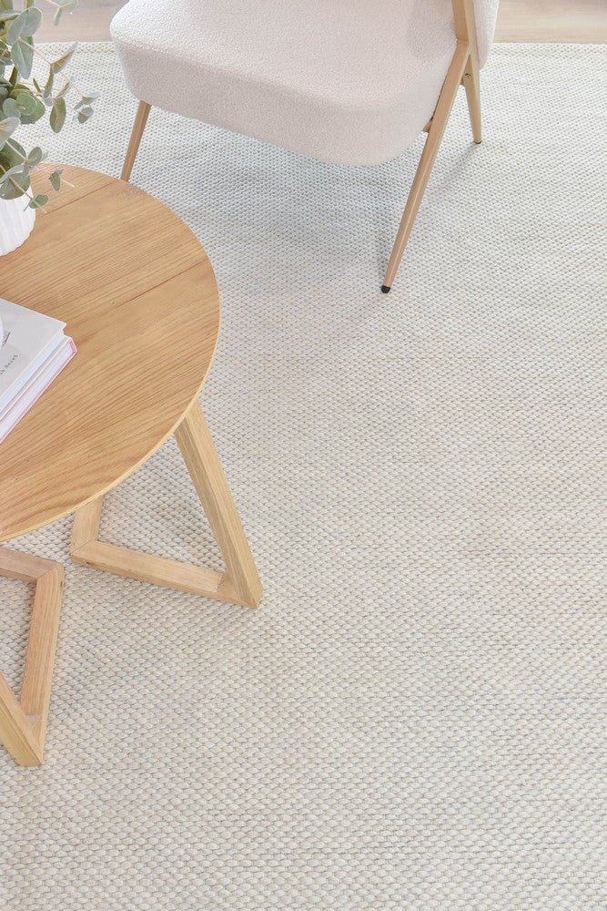 Mellura Pearl Wool Rug - Floorsome - TEXTURED - ALL - PEARL - 155X225 - TEXTURED