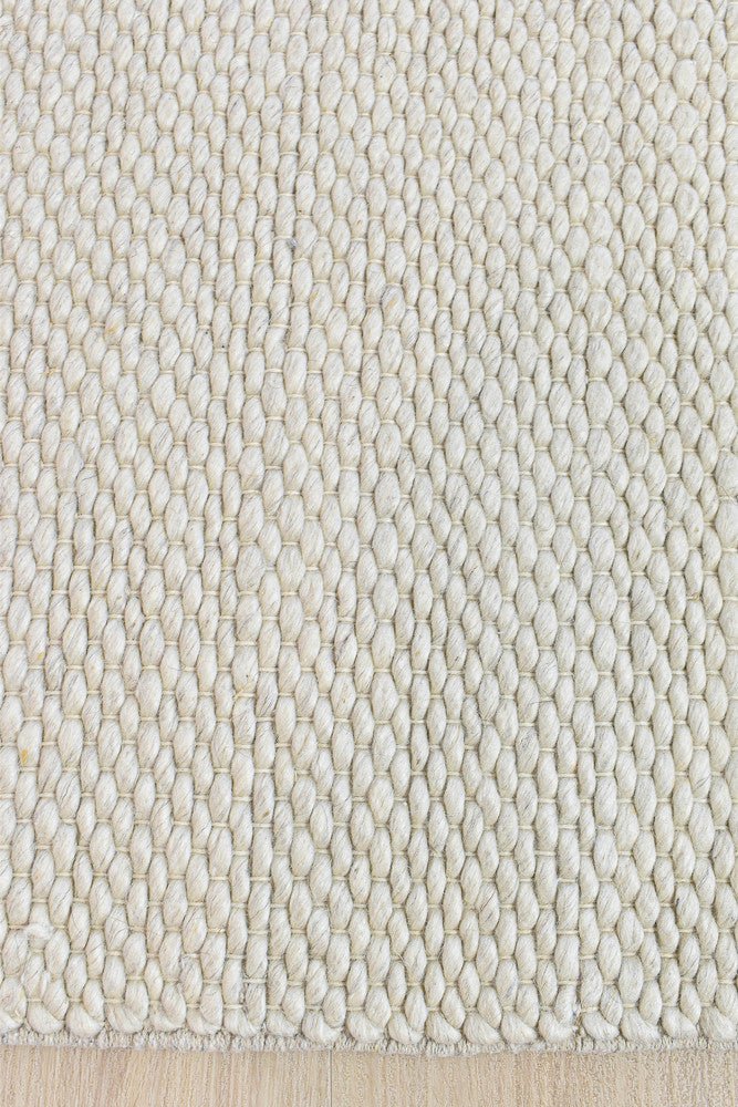 Mellura Pearl Wool Rug - Floorsome - TEXTURED - ALL - PEARL - 155X225 - TEXTURED