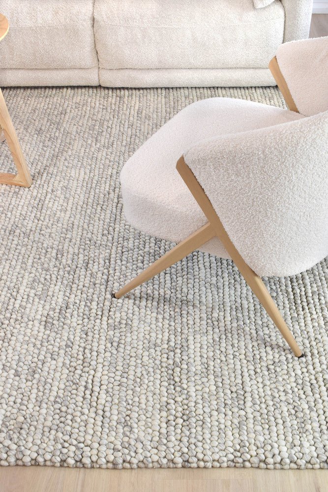 Mellura Silver Mist Wool Rug - Floorsome - TEXTURED - ALL - SILVER - MIST - 155X225 - TEXTURED