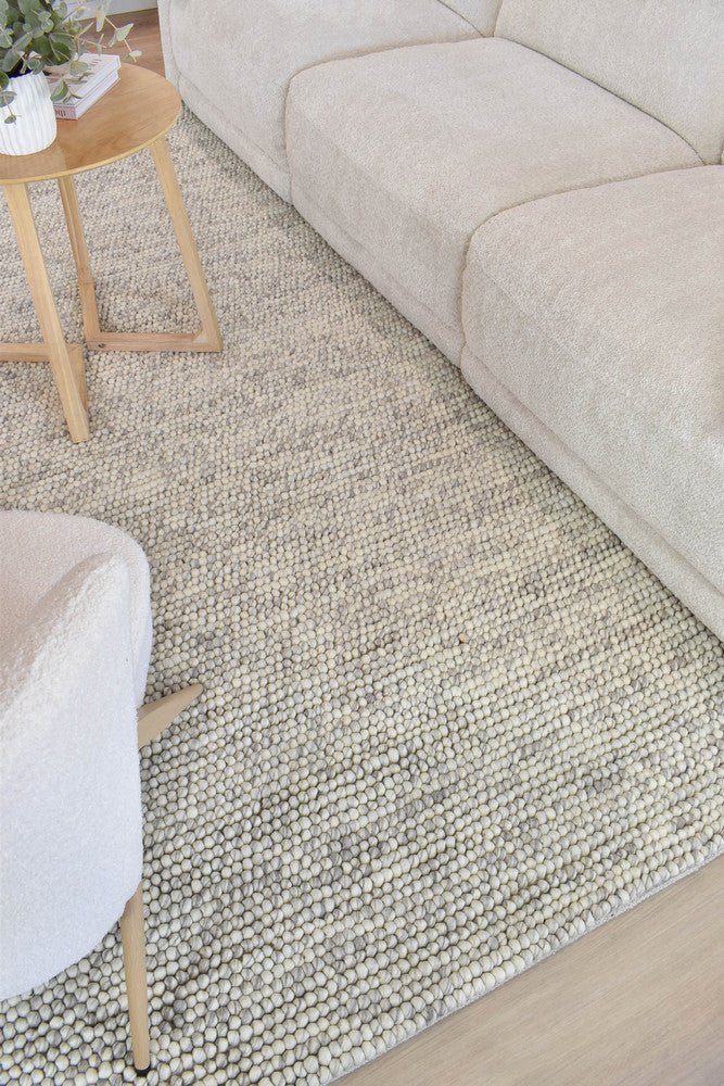 Mellura Silver Mist Wool Rug - Floorsome - TEXTURED - ALL - SILVER - MIST - 155X225 - TEXTURED