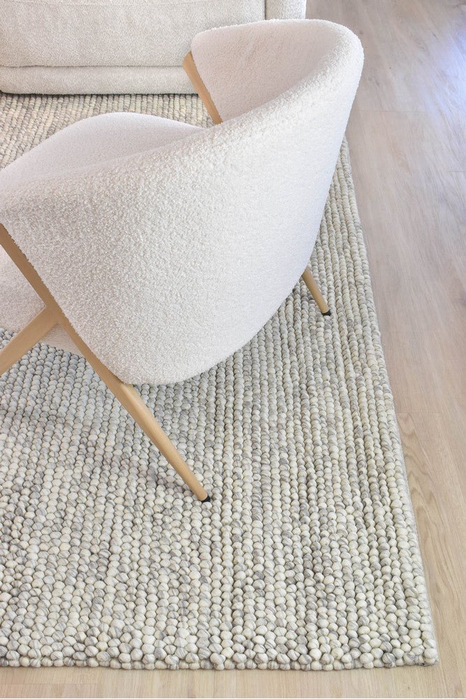 Mellura Silver Mist Wool Rug - Floorsome - TEXTURED - ALL - SILVER - MIST - 155X225 - TEXTURED