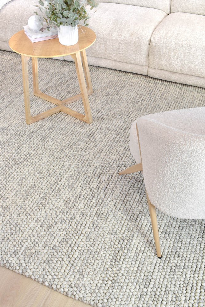Mellura Silver Mist Wool Rug - Floorsome - TEXTURED - ALL - SILVER - MIST - 155X225 - TEXTURED