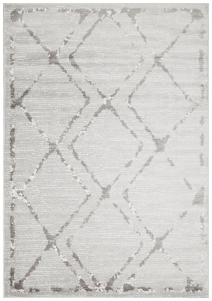 Metro 606 Contemporary Diamond Rug Silver Grey - Floorsome - Modern - MET - 606 - SIL - 230X160 - Modern