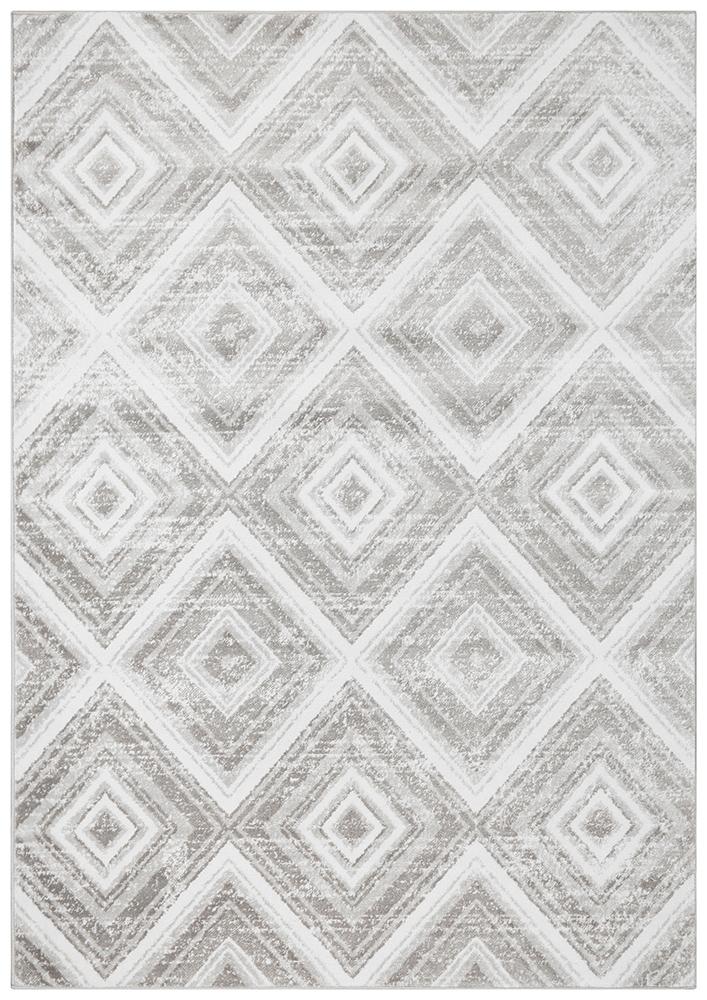 Metro 616 Geo Diamonds Rug Silver Grey - Floorsome - Modern - MET - 616 - SIL - 230X160 - Modern