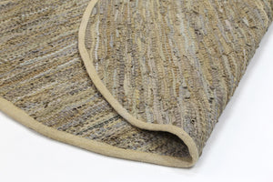 Metro Beige Modern Leather Rug - Floorsome - Flatweave