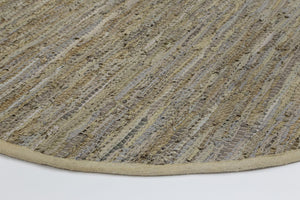 Metro Beige Modern Leather Rug - Floorsome - Flatweave