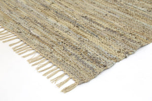 Metro Beige Modern Leather Rug - Floorsome - Flatweave