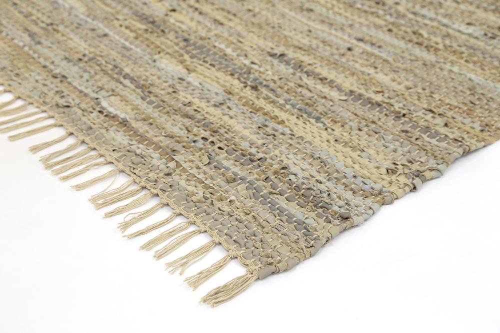 Metro Beige Modern Leather Rug - Floorsome - Flatweave - GYPS160SAGE - Flatweave