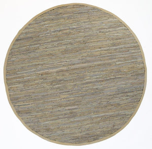 Metro Beige Modern Leather Rug - Floorsome - Flatweave